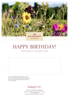 Gutschein mit Bild von einer Blumenwiese